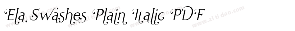 Ela Swashes Plain Italic PDF字体转换